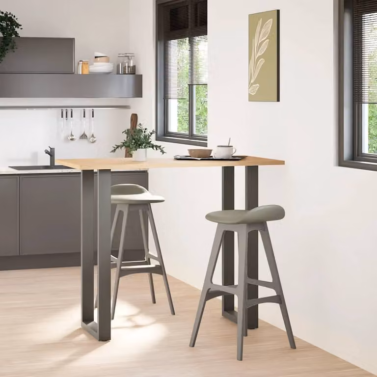 vidaXL Gambe per tavolo da bar a forma di U 2 pz Antracite 40x(110-111) cm Acciaio
