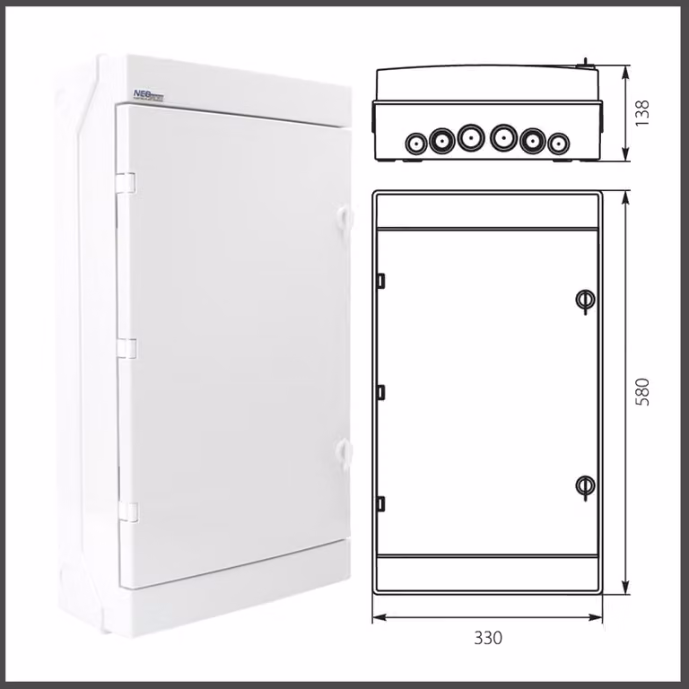 Quadro elettrico Ap Scatola portafusibili RH Scatola di distribuzione a prova di umidità ELEKTRO-PLAST bianco