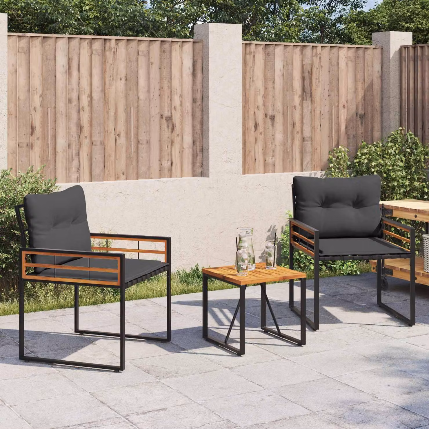 Maison Exclusive - Set di mobili da giardino, 3 pezzi, color grigio chiaro