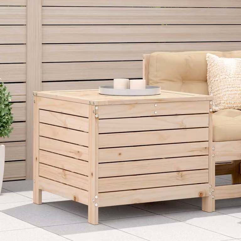 vidaXL Poggiapiedi da Giardino in Legno di Pino Marrone L: 62 cm, P: 63,5 cm, H: 53,5 cm