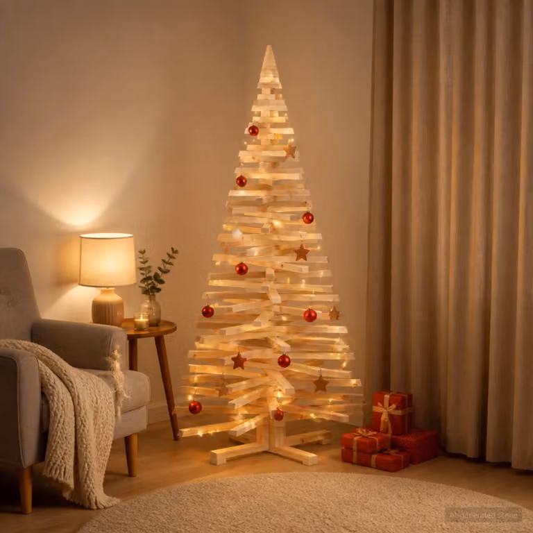 vidaXL Albero di Natale in legno KOTKA 150 cm Legno Massello di Pino
