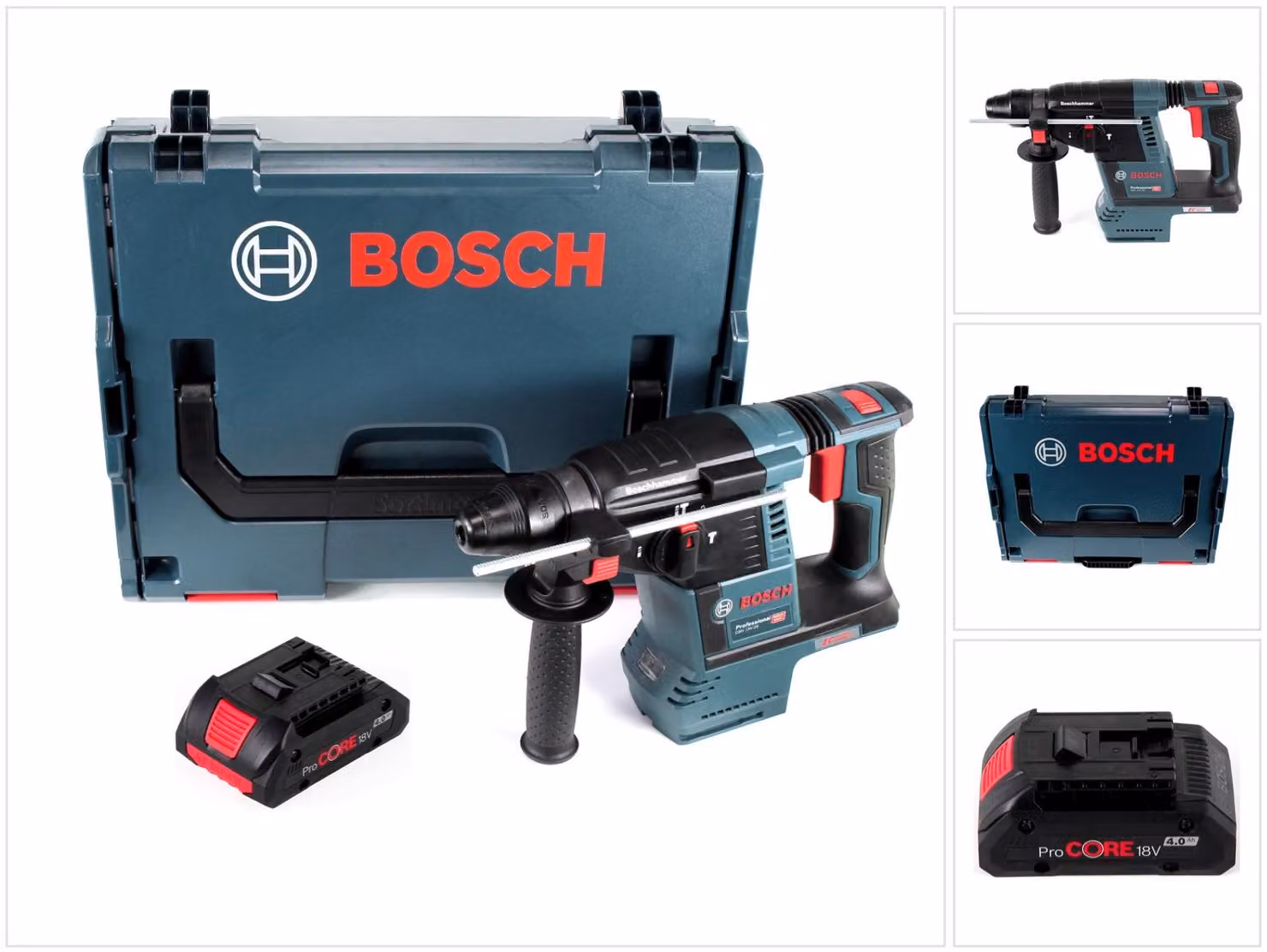 Bosch GBH 18 V-26 Professional Tassellatore a batteria SDS-Plus in valigetta L-Boxx + 1x Batteria GBA 4,0 Ah ProCORE - senza caricabatterie