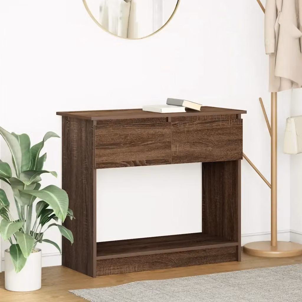 Tavolo Consolle Moderno DESIGN IN in Legno Rovere Marrone L: 85,5 cm, P: 38,5 cm, H: 74,5 cm – 2