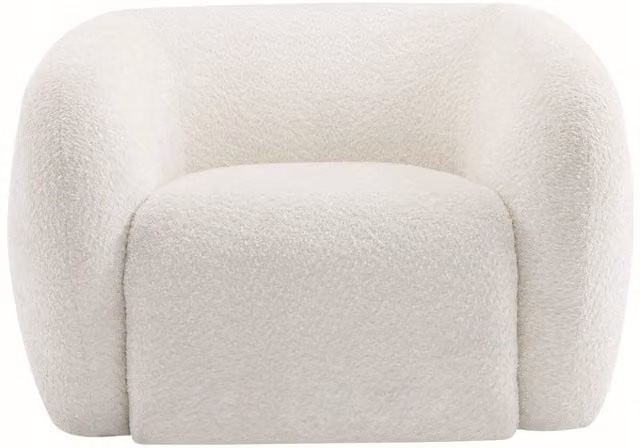 Poltrona in tessuto bouclé "Washington" - Bianco