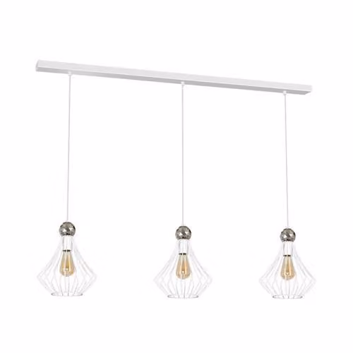 Plafoniera Jewel White 3Xe27 Luce a sospensione Lampada a soffitto
