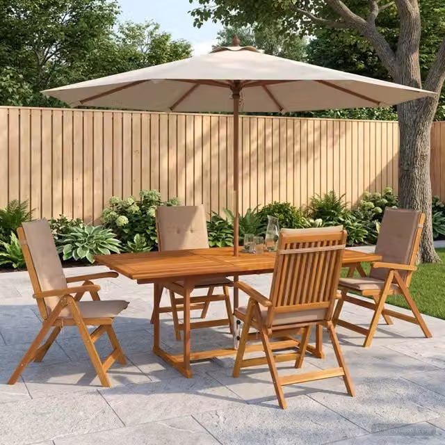 Set da pranzo da giardino 5 pezzi Naturale 3434520