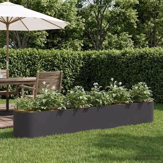 Letto rialzato da giardino vidaXL in acciaio nero L: 280 cm, P: 40 cm, H: 40 cm