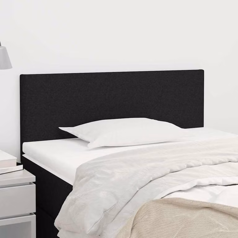 Testiera per letto vidaXL in tessuto nero con struttura in legno e pannello imbottito L: 80 cm, P: 5 cm, H: 78-88 cm