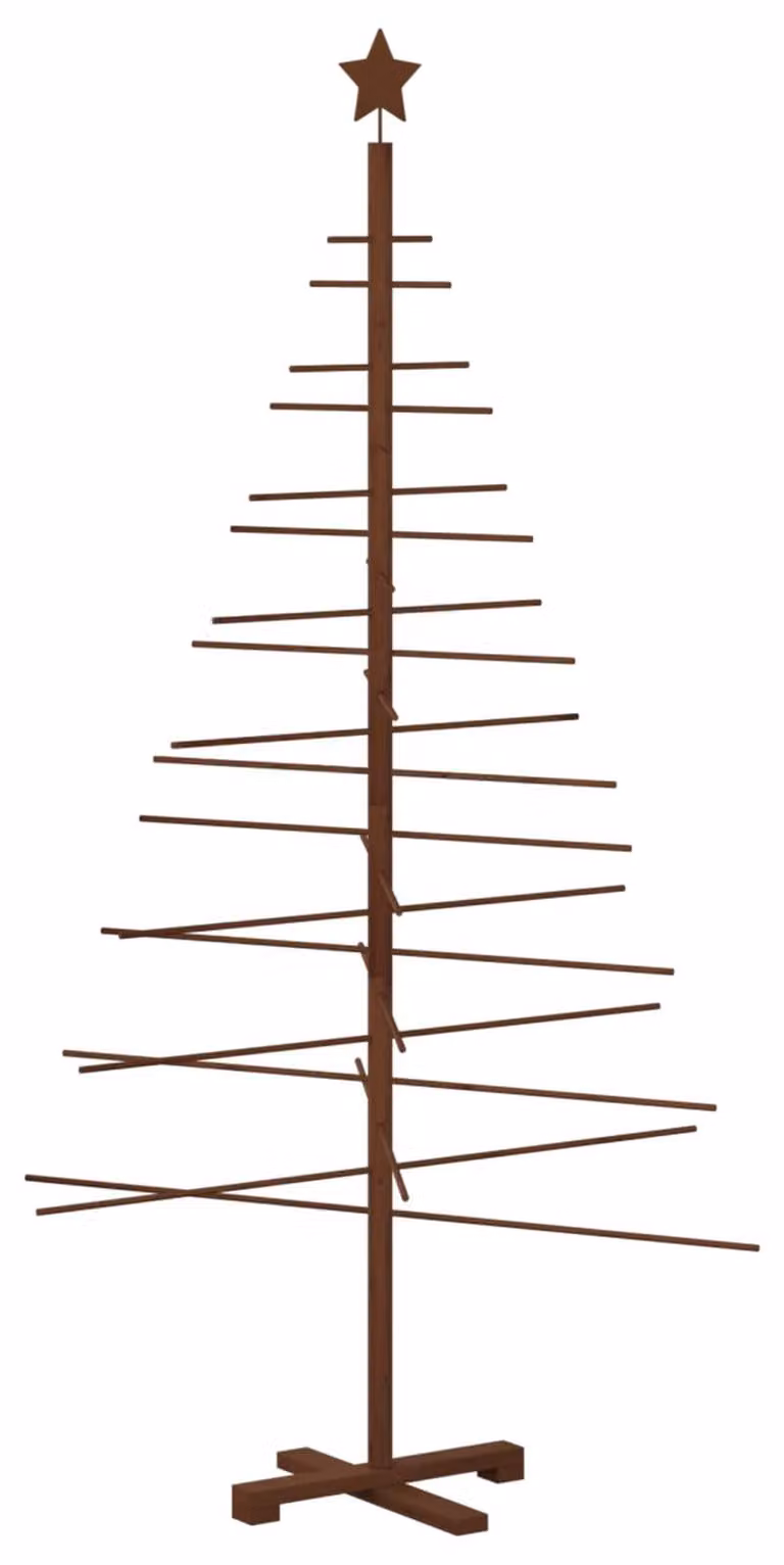 Albero di Natale in legno, altezza 180 cm, realizzato in bambù e legno massello di pino