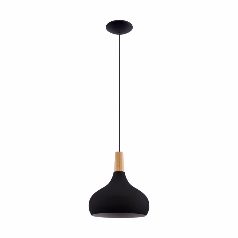 Lampadario Contemporaneo Sabinar Medio 1 Luce Metallo Nero E Marrone