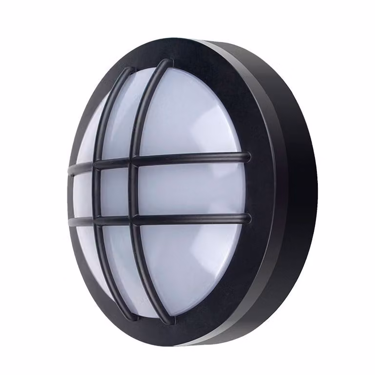 Solight Black LED apparecchio da soffitto/parete rotondo con griglia 13W IP65 WO753