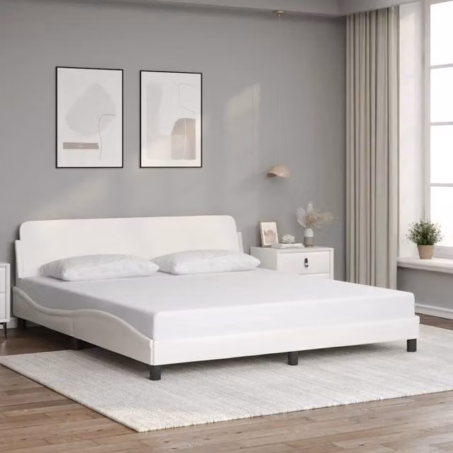 Giroletto Dover vidaXL Bianco in Similpelle L: 152 cm, P: 203 cm, H: 74,5 cm – 1