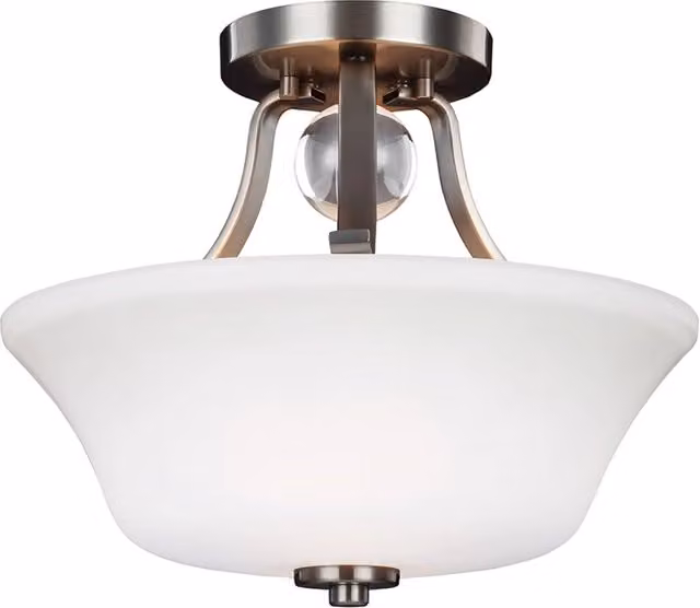 Lampada a Soffitto Industrial Feiss Trilogy in Metallo e Vetro Argento con Attacco E27 – 1