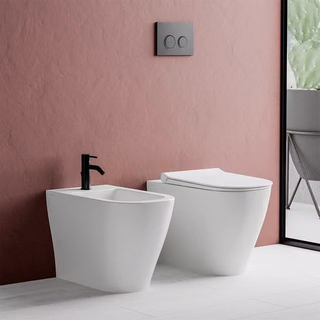 Sanitari filomuro Rimless Mirto Ceramica Dolomite Bianco con sedile soft close – 1
