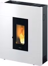 Stufa a pellet Pegaso Tabla 7 T2 Bianco con vetro, 6,9kW, Classe A+