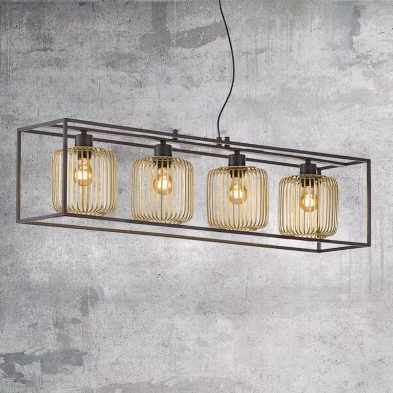 FISCHER & HONSEL Lampada a sospensione Caydo, dimmerabile, Nero, Soggiorno / Sala da pranzo, Metallo, Moderno, Lampada a sospensione