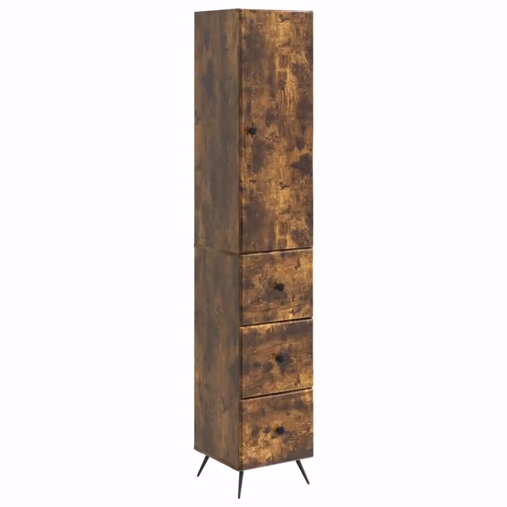 Set di 2 armadi moderni vidaXL in legno e metallo marrone con ante scorrevoli e ripiani interni, L/P/H: 34,5 x 34,5 x 90 cm – 2
