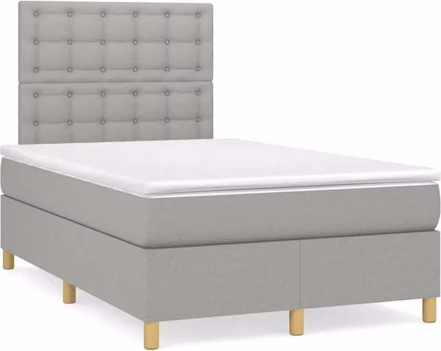 Letto Ibrido vidaXL con Struttura in Legno di Pino e Materasso Grigio e Bianco L/P/H: 120 x 200 x 193 cm