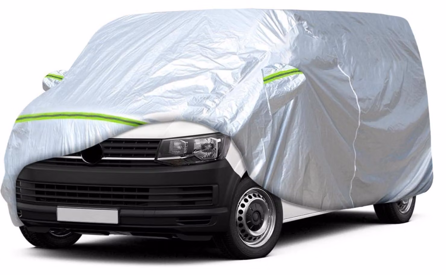 Copertura impermeabile per furgoni VW T5 T6 a passo lungo, colore argento, tipo "garage completo", protezione per tutte le condizioni atmosferiche, lunghezza 490-530 cm