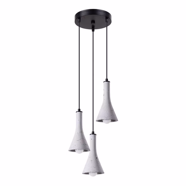 Lampada a sospensione REA 3P in cemento 3xE14 10W calcestruzzo 115x27x27cm Sollux Lighting