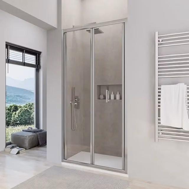 Porta doccia 75 cm apertura a libro vetro trasparente | Capri