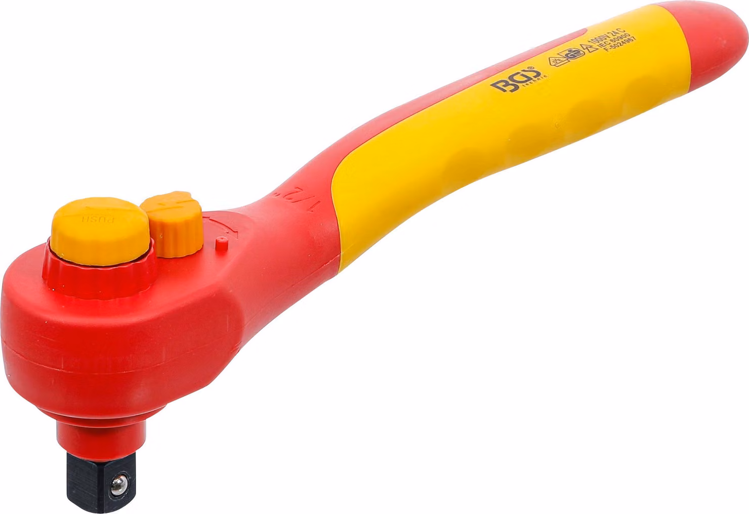 Cricchetto reversibile VDE | Attacco quadrato Aue da 12,5 mm (1/2") | 1000 V