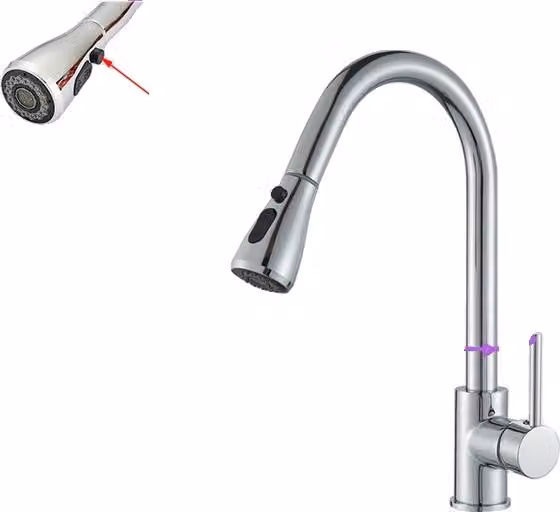 Rubinetto da cucina, tecnologia a sensore, superficie nera opaca