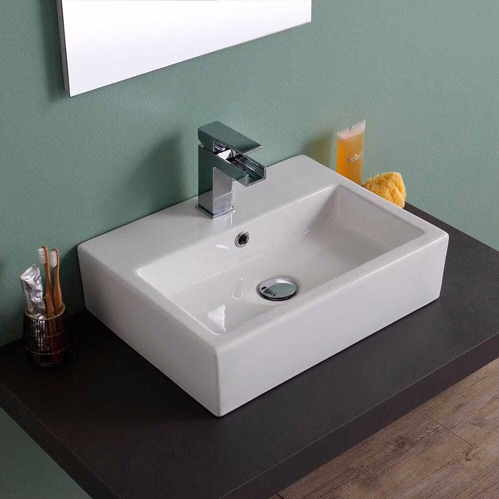 Lavabo da appoggio rettangolare