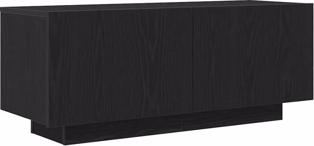 Mobile TV rettangolare moderno da interno 100 x 35 x 40 cm spazio di archiviazione funzionale design pulito in legno ingegnerizzato rovere nero 02_0055909