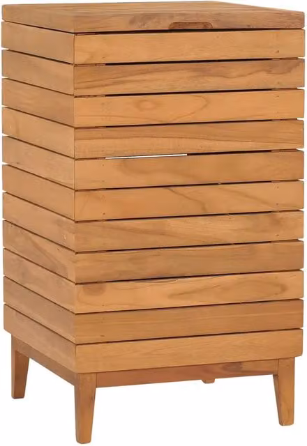 Cesta portabiancheria 40 x 40 x 70 cm legno massello di teak 02_0006128