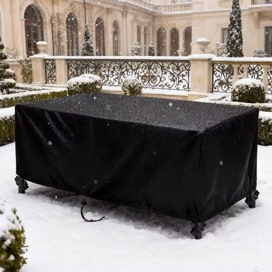 Casetta per mobili da giardino - Set da panchina - Protezione per mobili - Impermeabile, tessuto Oxford 420D - 60x45x30 cm - Nero