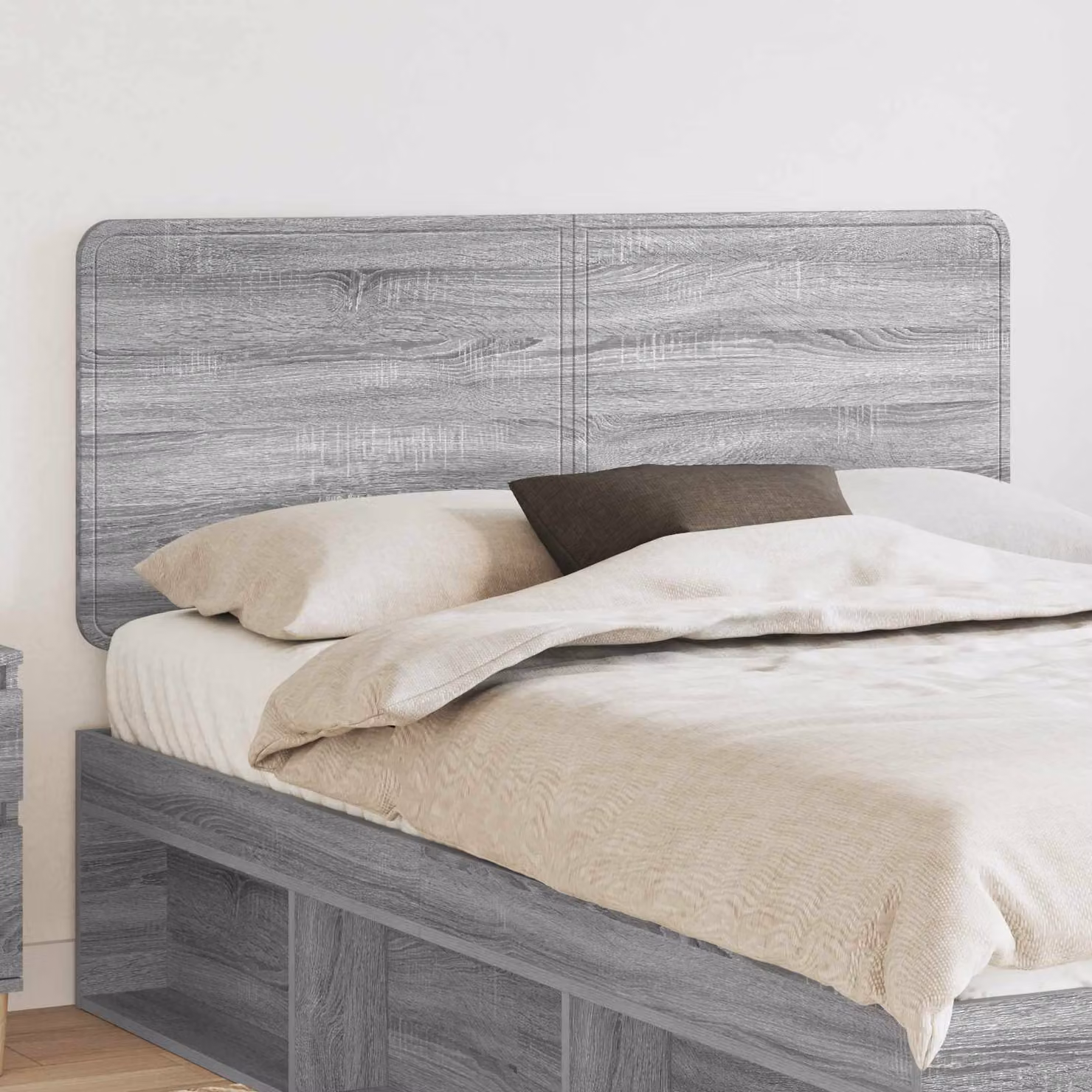 Testiera per letto moderna vidaXL in legno ingegnerizzato grigio