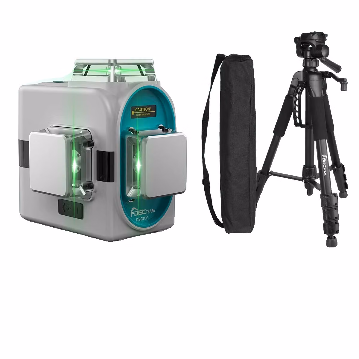 livella laser 3D, raggio verde 3x360°, autolivellante, alta precisione, SET 1