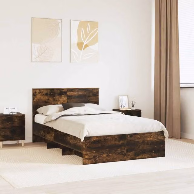 Struttura del letto Rovere Fumo 120 x 200 cm 3408876