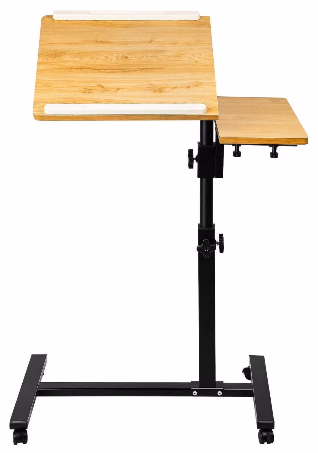 Tavolo regolabile in altezza per laptop, con rotelle, dimensioni 70x44x65-95 cm, aspetto legno