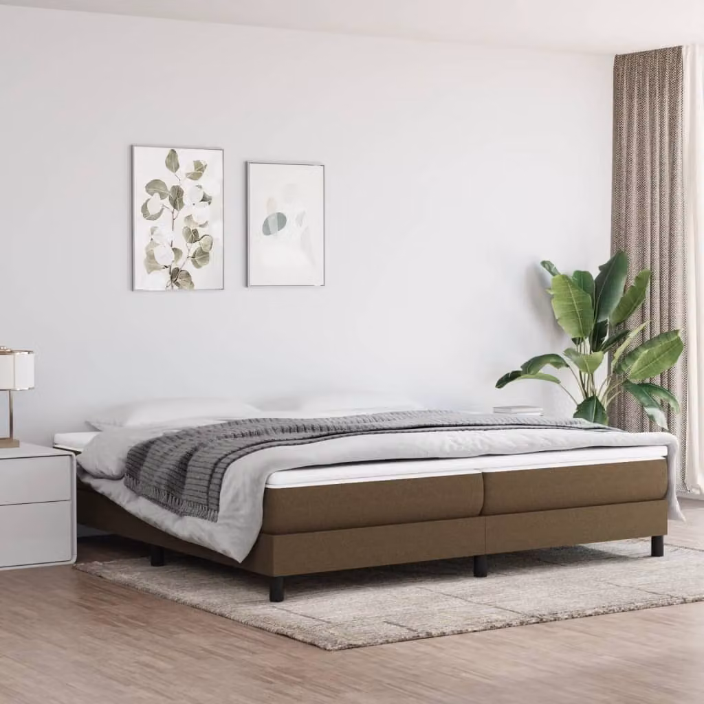 Maison Exclusive - Struttura Letto a Rete a Molle Marrone Scuro 200x200 cm in Tessuto