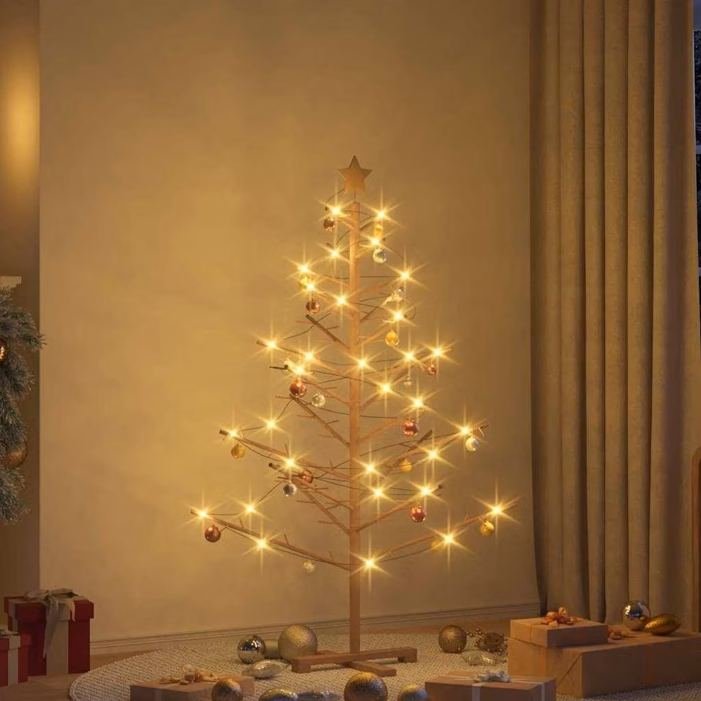 Maison Exclusive - Albero di Natale in legno marrone, 150 cm, legno massello di pino