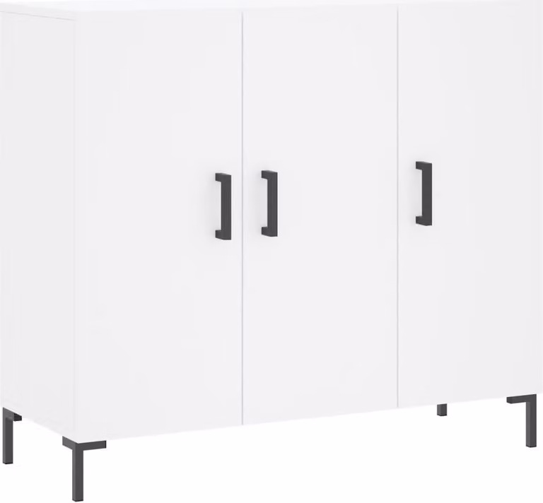 Credenza Bianca 90x34x80 cm in Legno Multistrato
