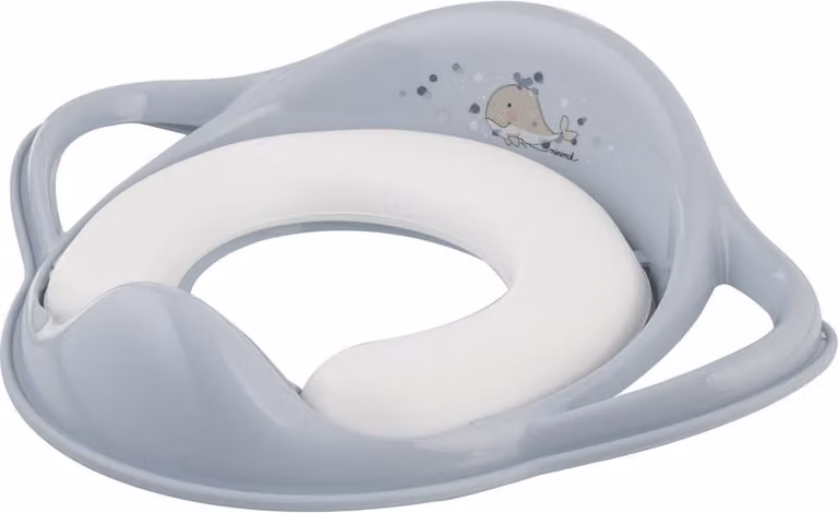 MALTEX Riduttore per WC con maniglie Soft Minimal Whale - blu satinato