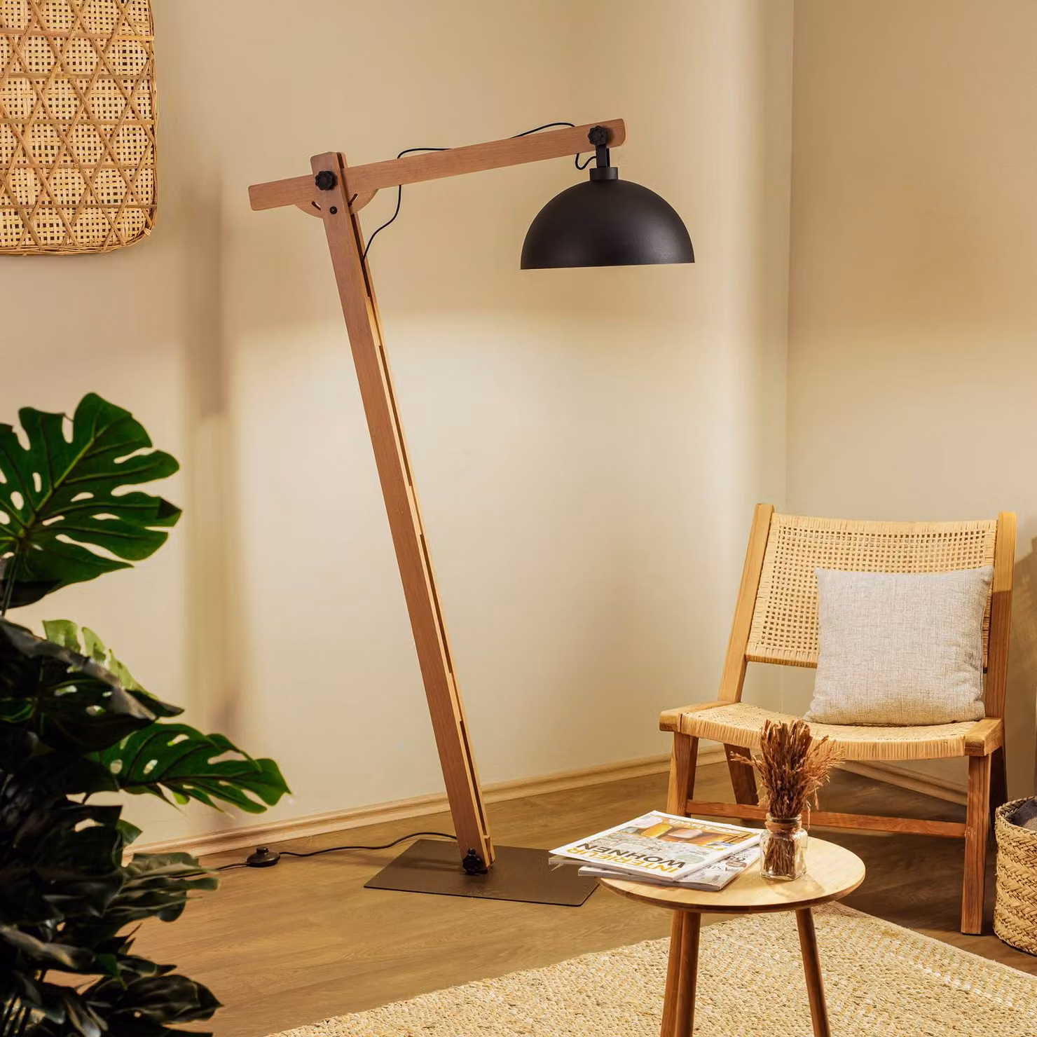 Lampada da terra Stort TK Lighting, Nero, Soggiorno / Sala da pranzo, Metallo, Campagna / Rustiche, Lampada da terra