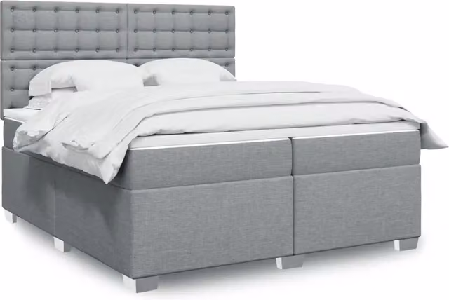 Letto Ibrido con Materasso e Struttura in Legno di Pino vidaXL, Grigio e Bianco, L/P: 200 x 200 cm