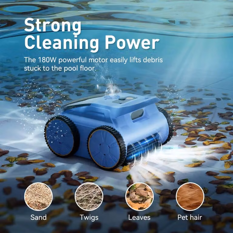 Aspirapolvere robotizzato per piscine - Pulitore per piscine - Aspirapolvere per piscine senza fili - Robot automatico per la pulizia delle piscine