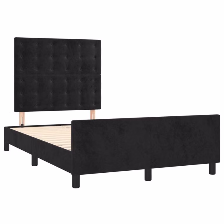 Giroletto senza Materasso Nero 120x190 cm Velluto