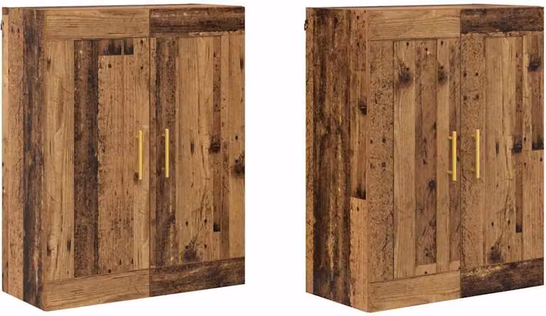 Mobile a muro 2 pcs Legno vecchio 69,5 x 34 x 90 cm