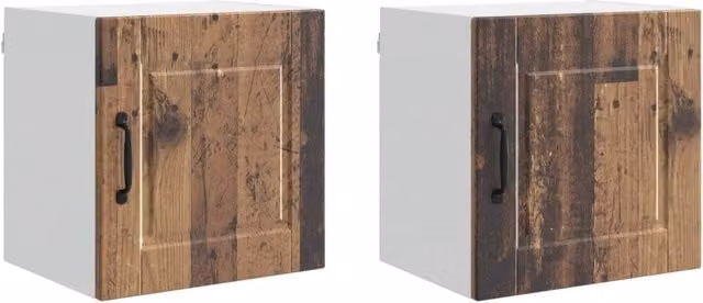 Set di 2 pensili da cucina moderni portaoggetti pratico 40 x 31 x 40 cm in legno ingegnerizzato antico 02_0054238