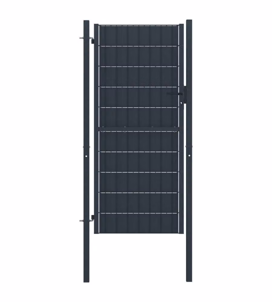 Cancello per Recinzione in PVC e Acciaio 100x204 cm Antracite