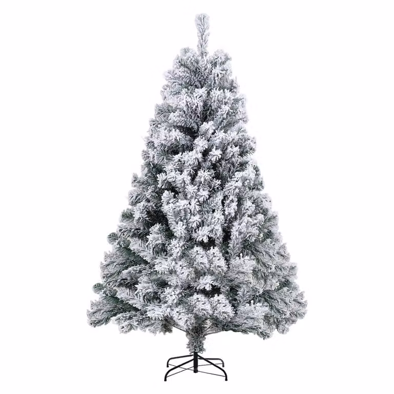 Jopassy 150cm albero di Natale artificiale con fiocchi di neve bianchi abete per decorazioni natalizie, (Ø circa 95 cm) con 550 punte e sistema di piegatura a montaggio rapido