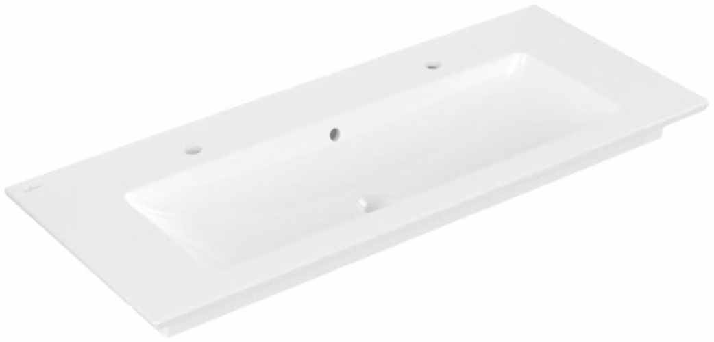 Villeroy & Boch Venticello lavabo armoire, 2 trous pour robinet, avec trop-plein, 1200x500mm, 4104CKR1, 4104CKR1