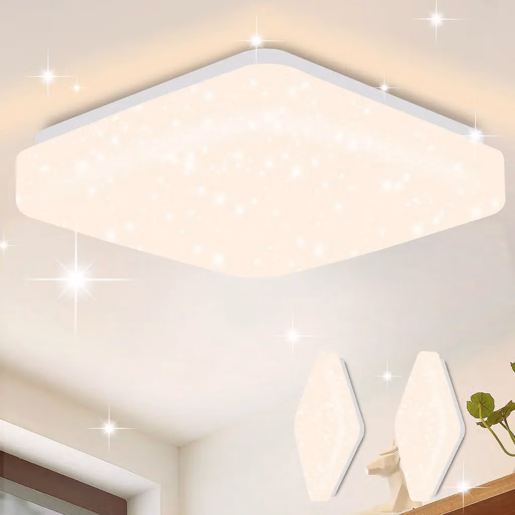 ZMH Led plafoniera 2pcs cielo stellato soffitto lampada moderna piccola angolare 15W 3000K 21cm bianco caldo per camera da letto scala cucina soggiorno ufficio corridoio