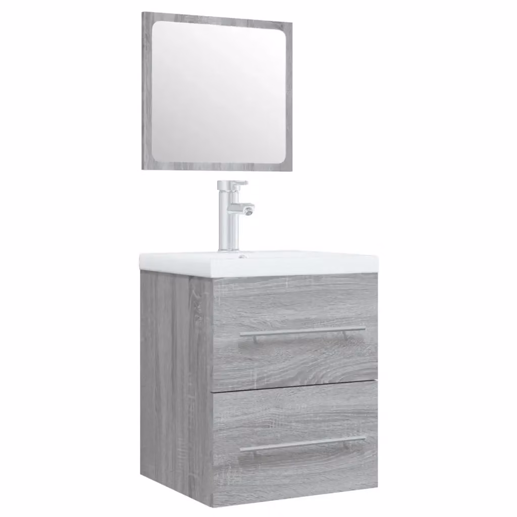 Mobile Bagno con Lavabo Integrato vidaXL Grigio e Bianco, L/P/H: 80 x 48 x 41 cm – 2